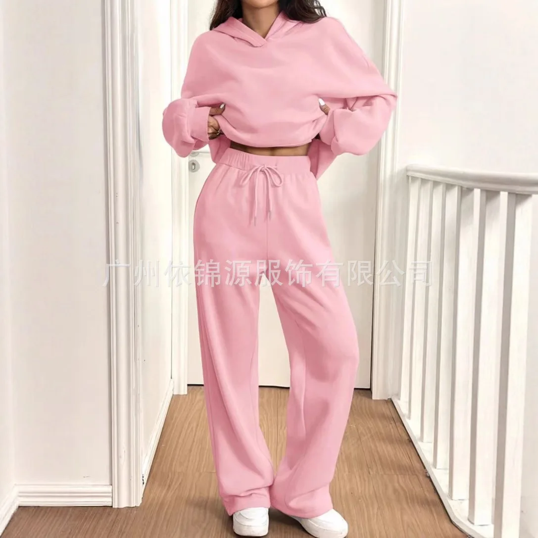 Sudadera Pant Sets Suit Womens Hooded Long-sleeved Autumn And Winter Sports Sweatshirt Drawstring Trousers Set Спортивный Костюм