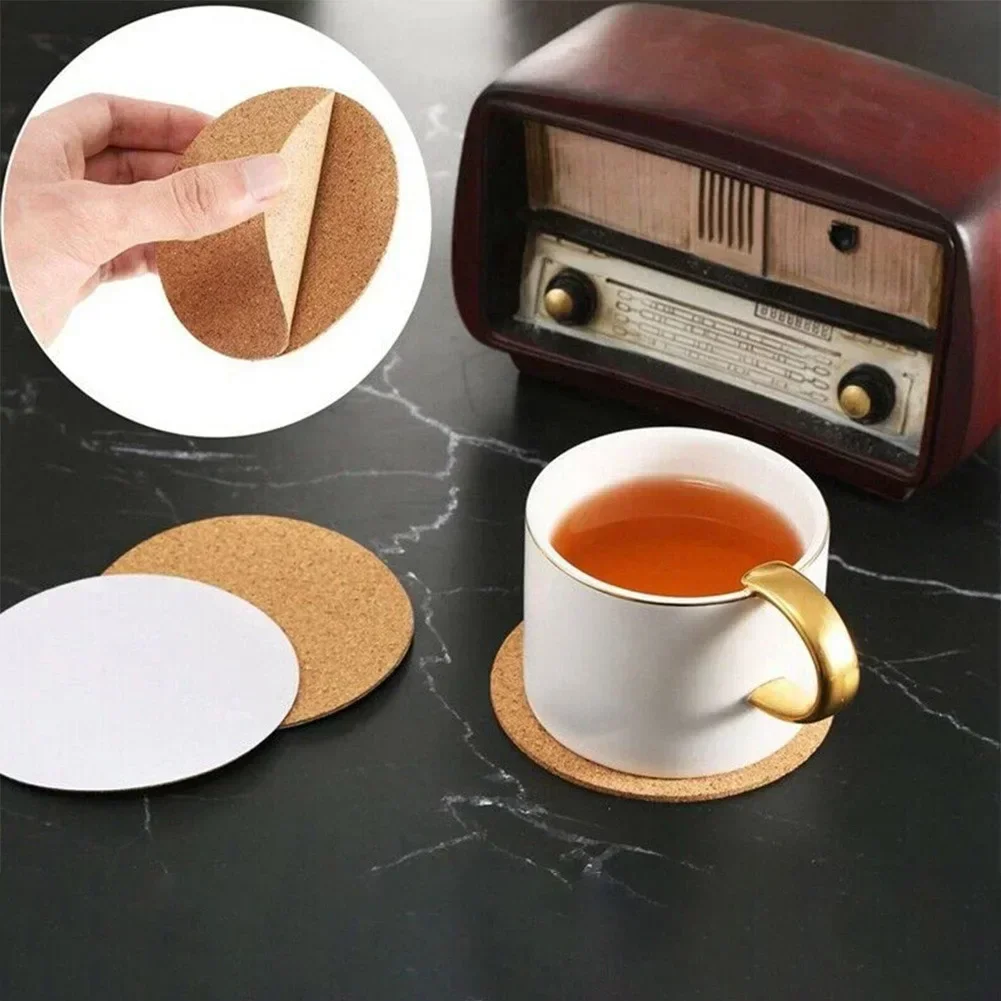 

10Pcs Cork Coasters Round/Square Adhesive Cork Mats Cork DIY Backing Sheet For Home Bar Table Decoration Tools