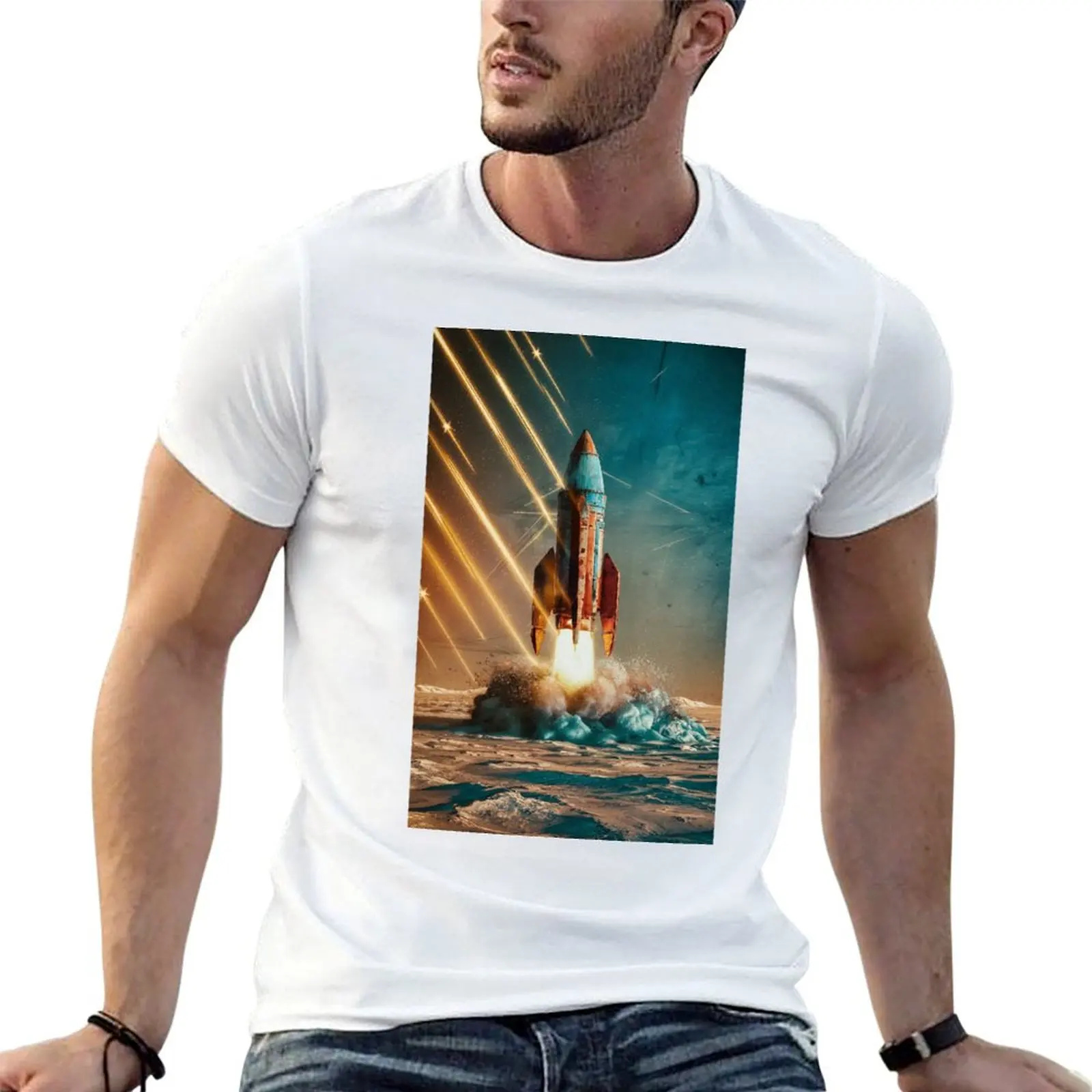 

Rocket Launch T-Shirt t shirt custom print man t shirt designer T-Shirt