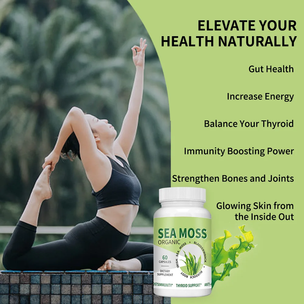 

Seaweed capsules for vegetarians supplement dietary fiber with low calories and promote intestinal peristalsis