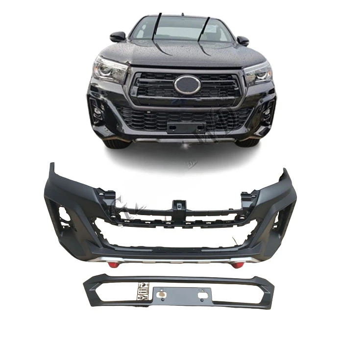 Car Exterior Accessories Front Bumper Kits For Hilux Rocco 2018+  Auto Front Bupmer Kits With DRL Guard Bumper Grill