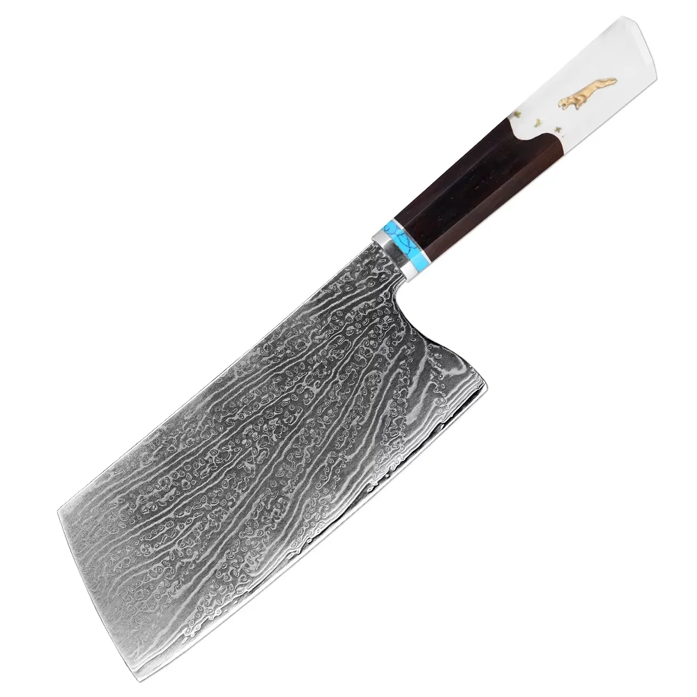 Cleaver Knife 7 inch Damascus Steel Butcher Knife\s for Meat Cutting,Kitchen Knife Vegetables Knife Hand Forged Chooping Knives