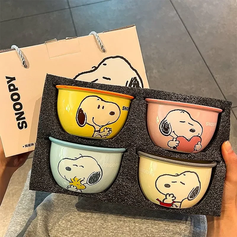 Snoopy personalized anime movie character ceramic tableware set creative cute cartoon high-resistant household rice bowl gift