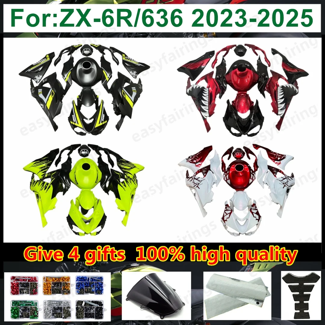 Unpainted Raw ABS Full Fairing Kit Bodywork Shell For ZX‑6R ZX6R 2023‑2026 Motorcycle Replacement Body Panels Fairings Assembly