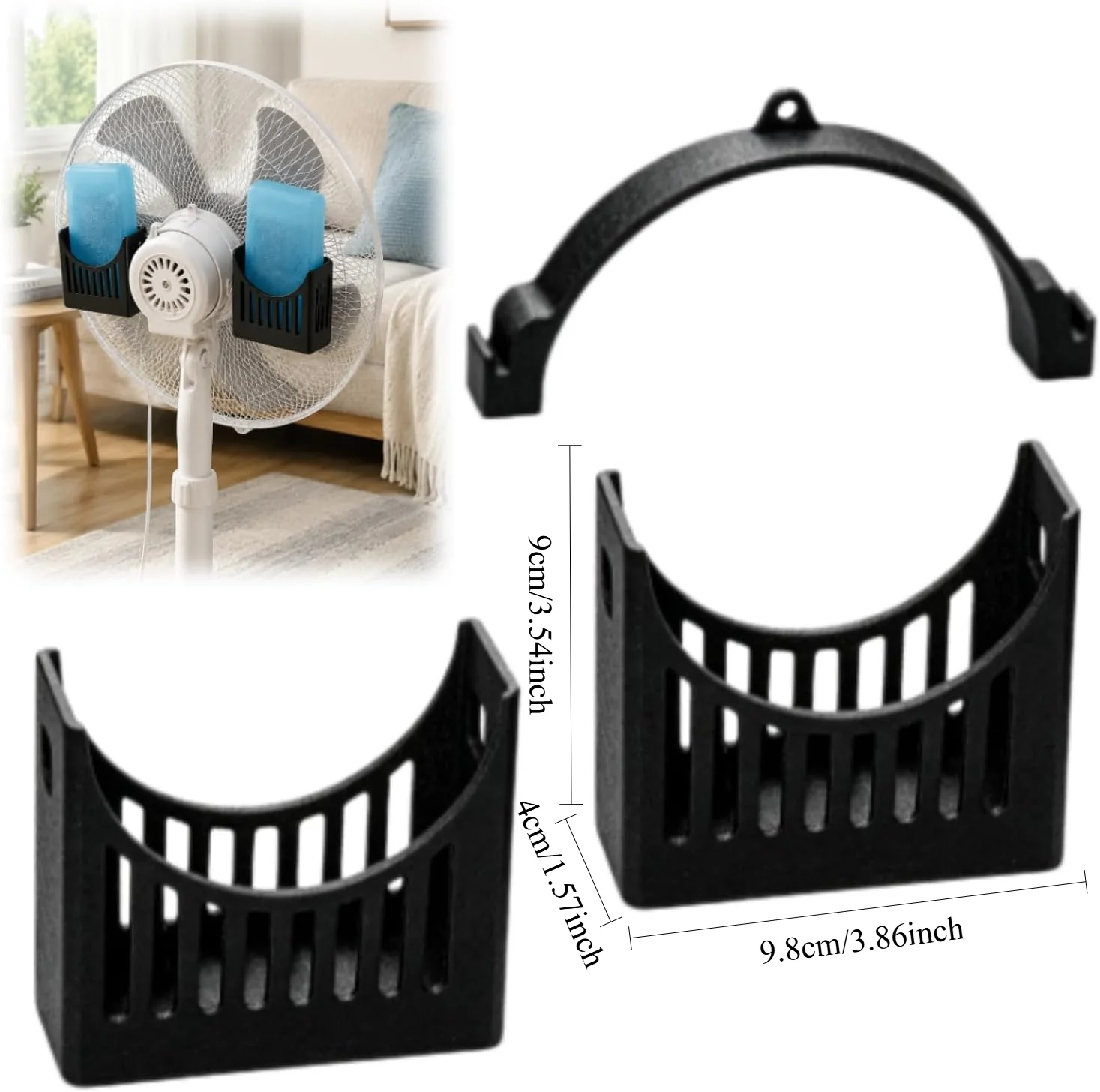 Table Fan Cooling Pack Bracket Compatible with Desktop Fans, Adds A Cooling Pack Holder To Enhance Indoor Airflow By Circulating