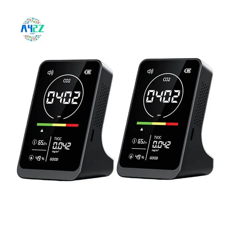 A42Z-2Pcs 4 In 1 CO2 Infrared Sensor Air Quality Carbon Dioxide Temperature Humidity Monitor TVOC Digital Analyzer
