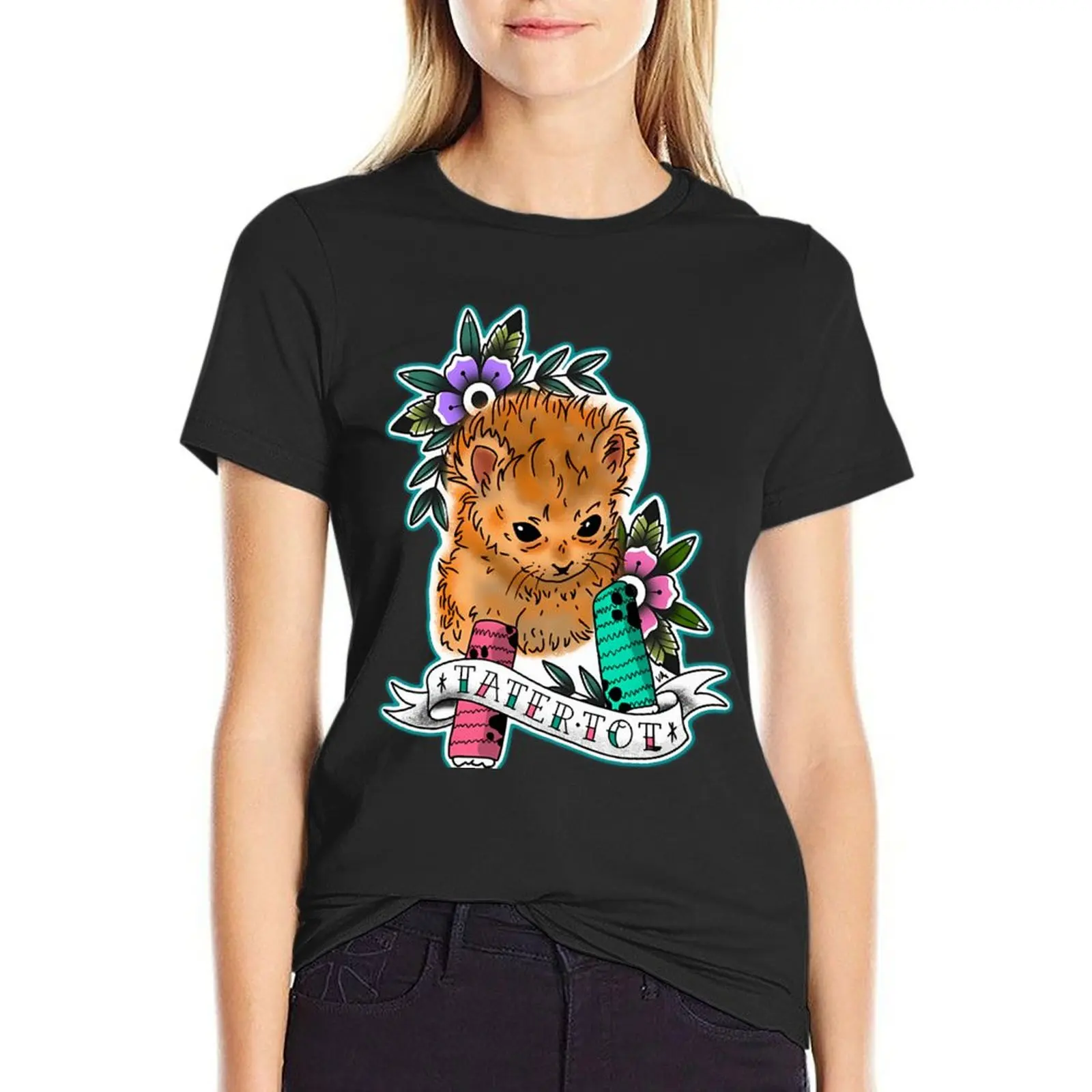 

Tater Tot Tattoo T-Shirt Blouse Female clothing T-shirt Women