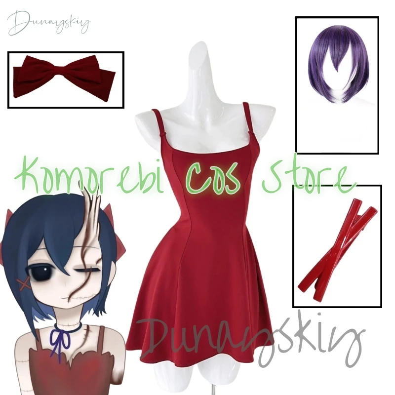 

Мита Косплей MiSide Сумасшедший Красный Костюм Парик Опора Детства Женщины Первичный Юндер Наряд Хэллоуин Жуткий Мита Вечеринка Индивидуальные