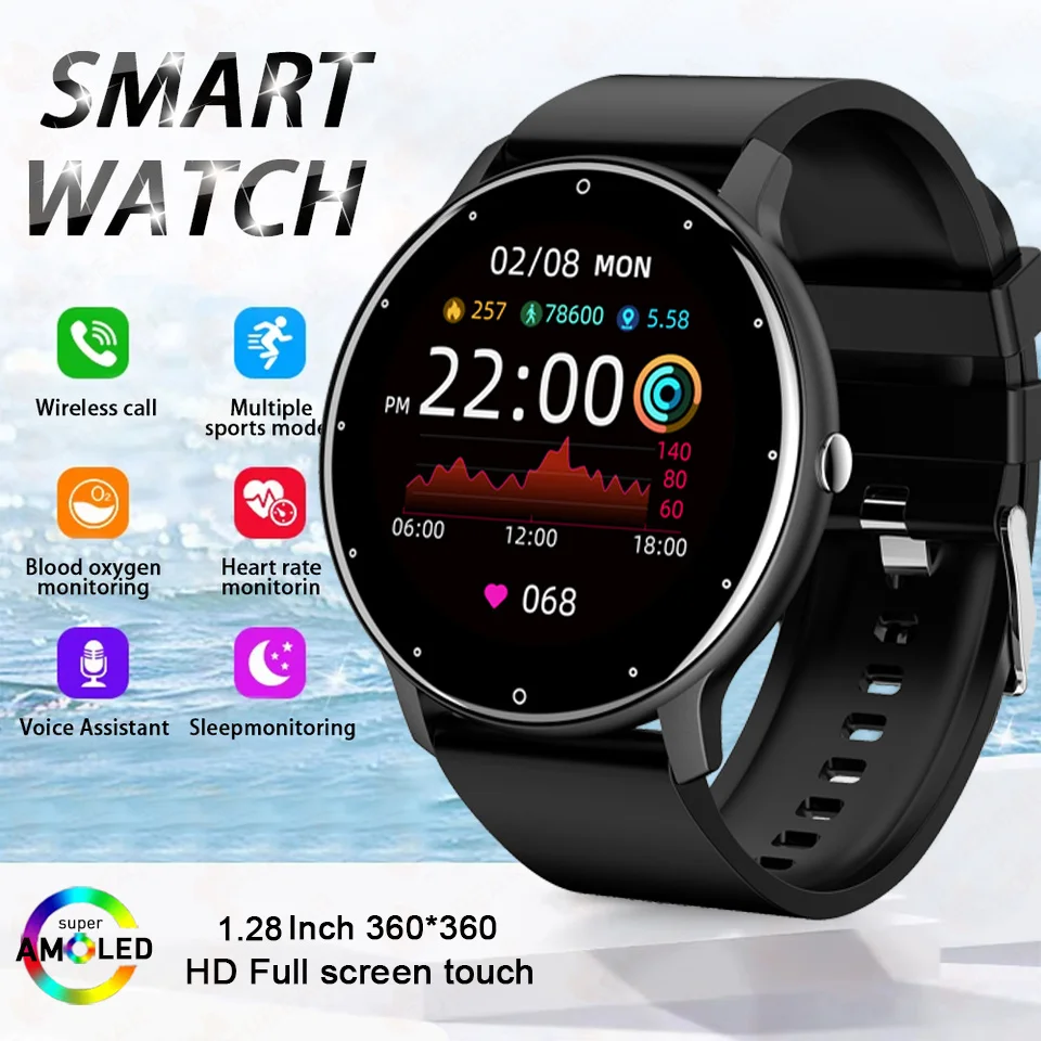 

НОВЫЕ мужские умные часы ZL02, Bluetooth-вызовы, фитнес-трекер, IP68, водонепроницаемые спортивные женские умные часы для телефона Xiaomi Huawei IOS 2025