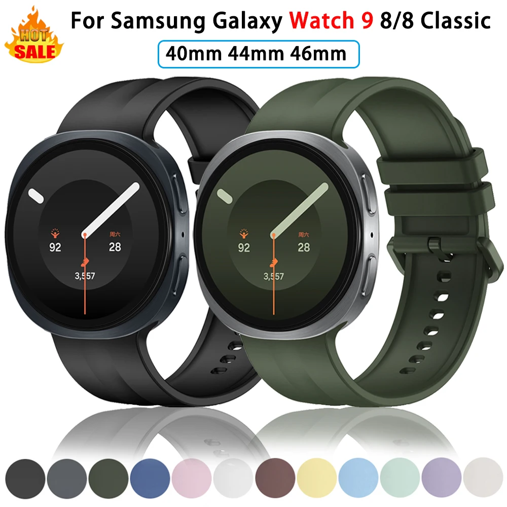 For Samsung Galaxy Watch 9 40mm 44mm 1:1 Official Band For Galaxy Watch 8 8Classic 46mm Smartwatch Strap Silicone Sport Bracelet
