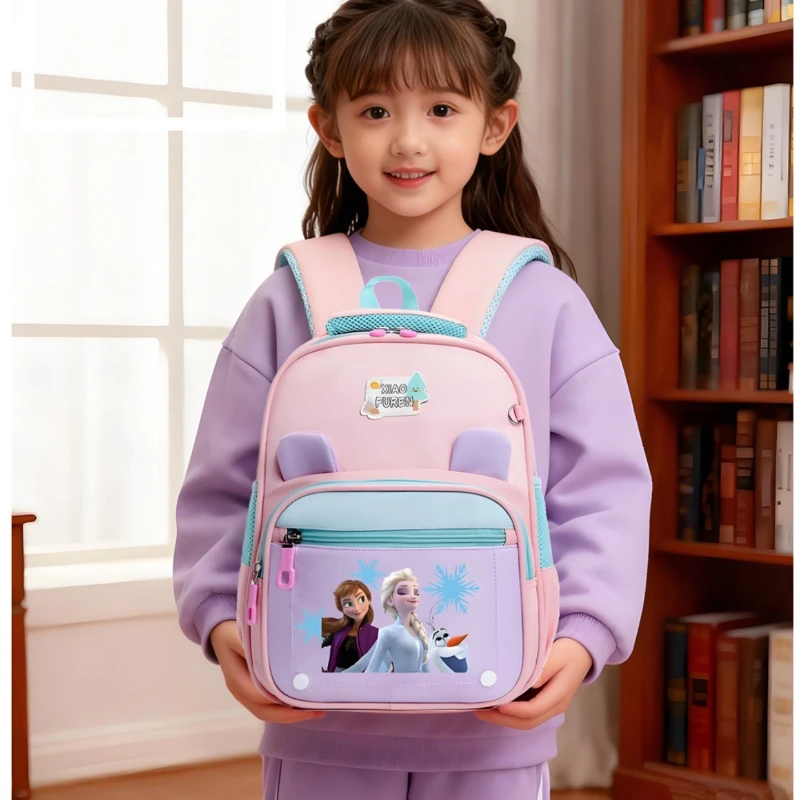 エルサ プリンセス キッズ バックパック、アナと雪の女王 軽量スクールバッグ かわいい学生リュックサック