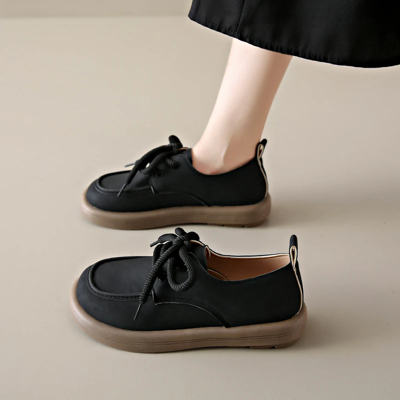 Daily Korean Casual Women Loafers Skin Friendly Inner Lining, Minimal Trend Shape Versatile Street Slip on Fashion Shoes