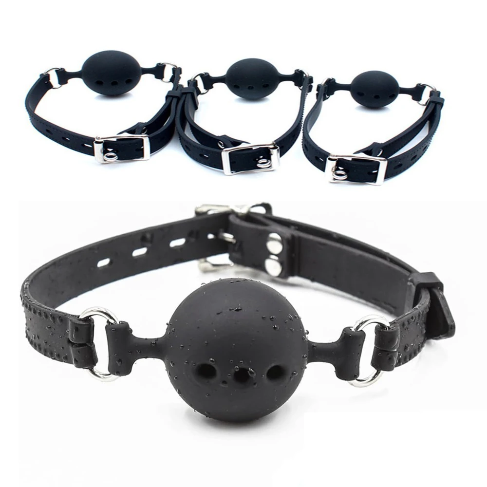Soft Silicone Mouth Gag Adjustable Breathable Ball Gag Foreplay BDSM Sexy Adults Games Sex Toy Safe Non-toxic Bondage Slave Kit