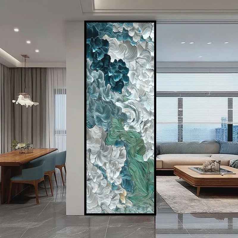 Art glass entry partition block living room screen bathroom entrance background wall