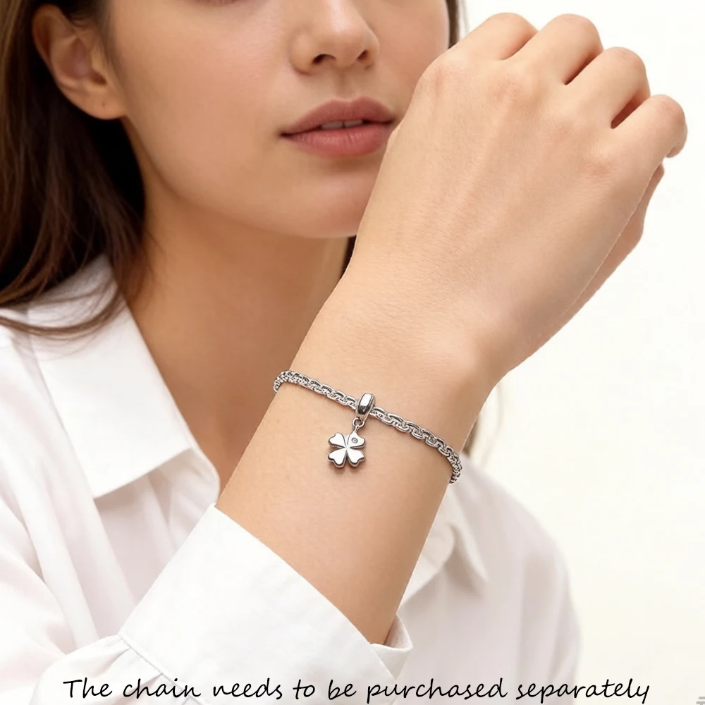 Cloverleaf Charm,Europe Style Club Good Jewelry For Women Men Lucky Gift In 925 Sterling Silver