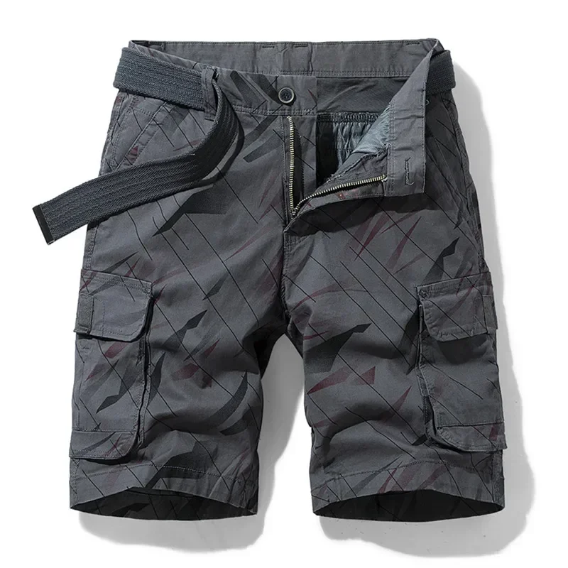 Fashion Summer Cargo Shorts Mens Camouflage Sports Shorts Men Cotton Work Casual Male Jogging Zipper Fly Short Pants Plus Size
