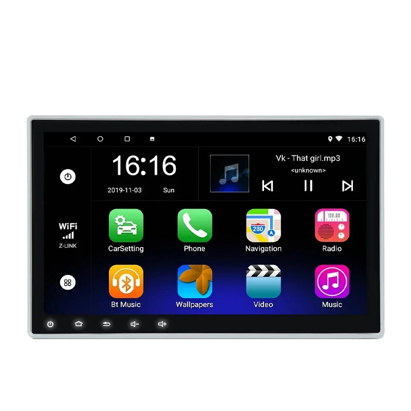 1Din Android 13 Car Multimedia Player WiFi 10.1inch Rotatable Touch Screen Car Auto Radio Real 2+32G Universal Car MP5 Player