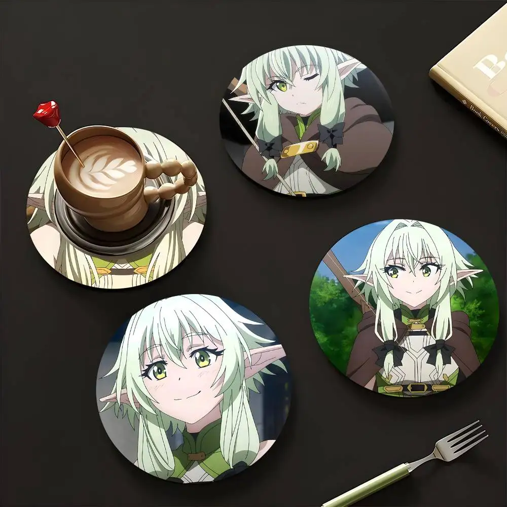 1pc High Elf Archer Goblin Slayer Wooden Coaster Colour Printing Cup Mat Home Desk Decoration Gifts