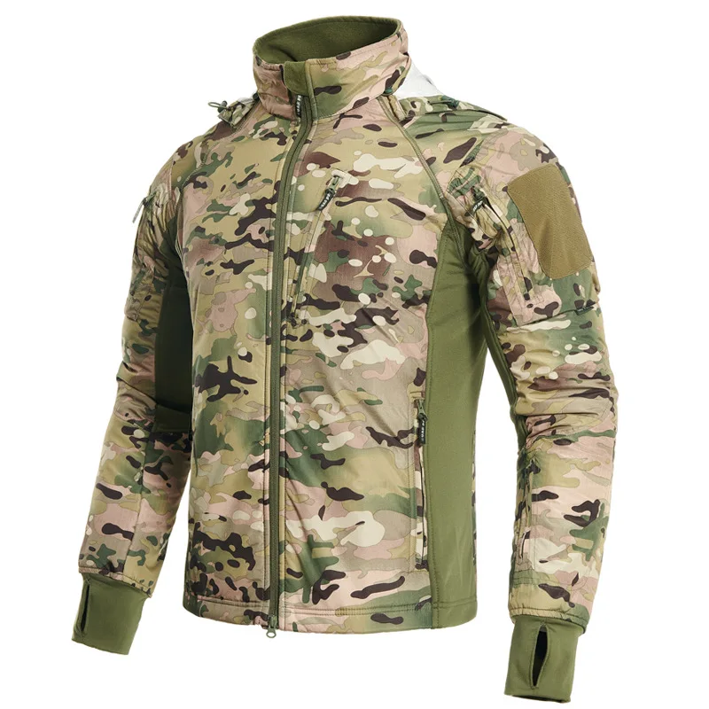 

Tactical Jacket Men Combat Soft Shell Jackets Windproof Waterproof Breathable Fleece Thermal Hooded Coats