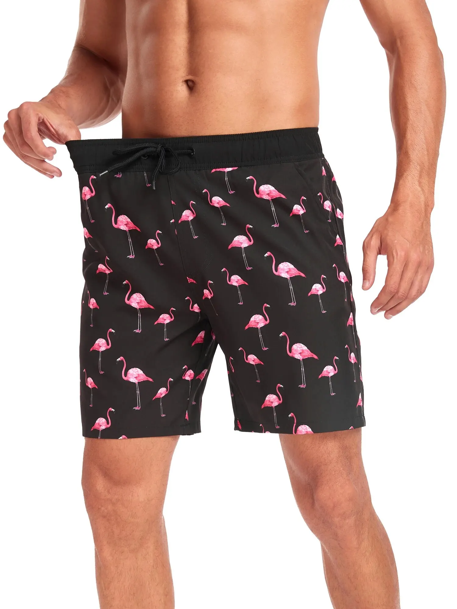 Summer New Men\'s Shorts Fashion Vacation Beach Pants Men\'s Plus size Four-Corner Qmilch Lining