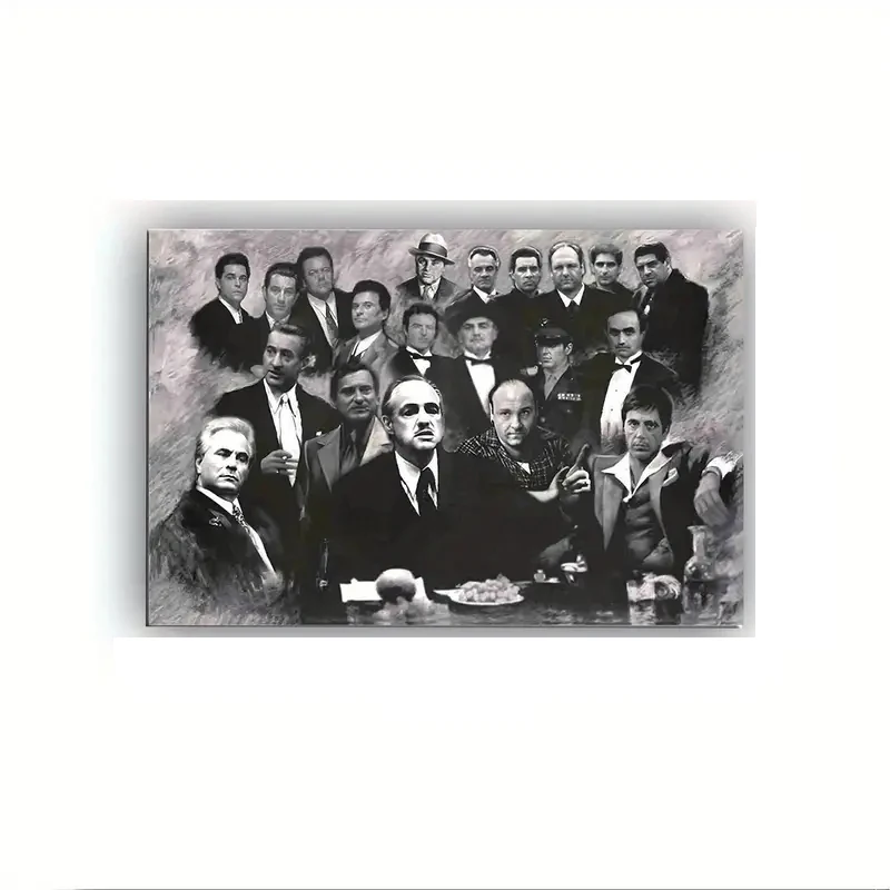 Classic Dun Father Black & White Film Canvas Prints Mafia Vito Corleone Al Pacino Wall Art Poster for Living Room Bedroom Decor