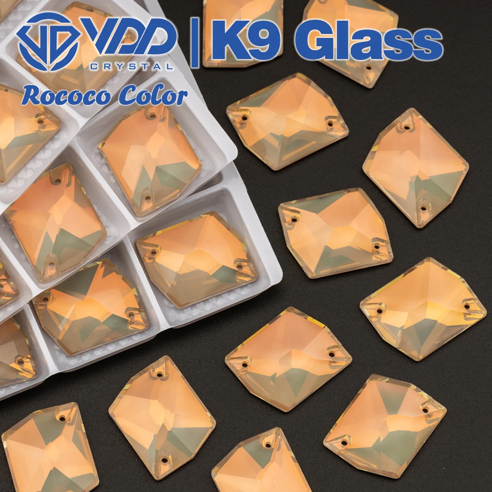 VDD 17x21mm Rococo-Topas Cosmic AAAAA K9 Glas aufnähbare Strasssteine, flache Rückseite zum Aufnähen für Kleidung, Hochzeitskleid-Accessoires – Detail 7