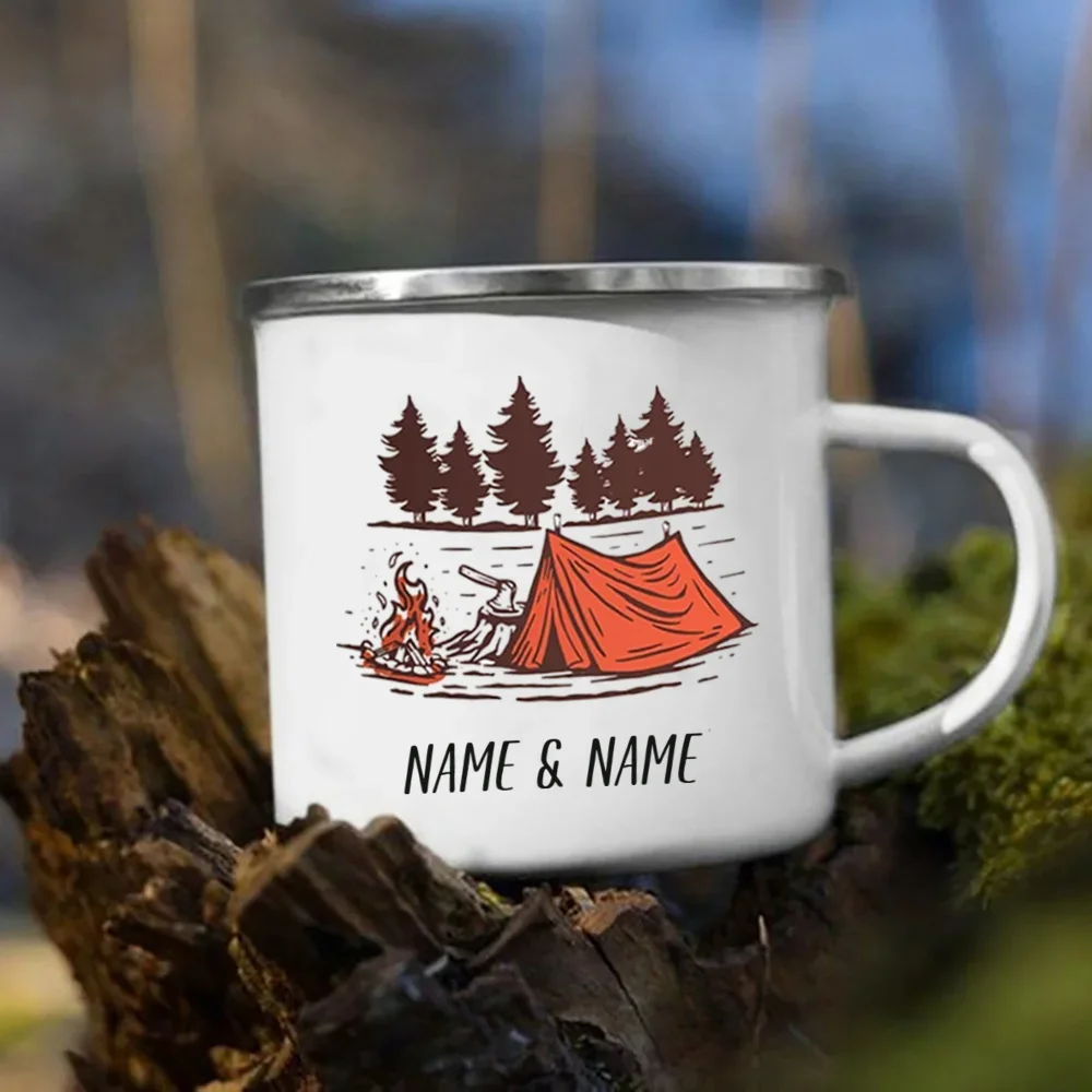 Camping Enamel Mug Personalised Name Caravan Printed Camper Mugs Coffee Cups Unusual Tea Cup Drinkware Personalized Gift Cupshe