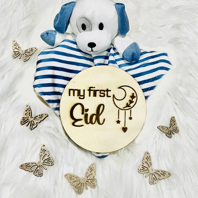 Islamic Muslim Birth Announcement Milestone Salam World First Eid 1st Ramadan Kareem Photo Prop baby boy girl keepsake gift