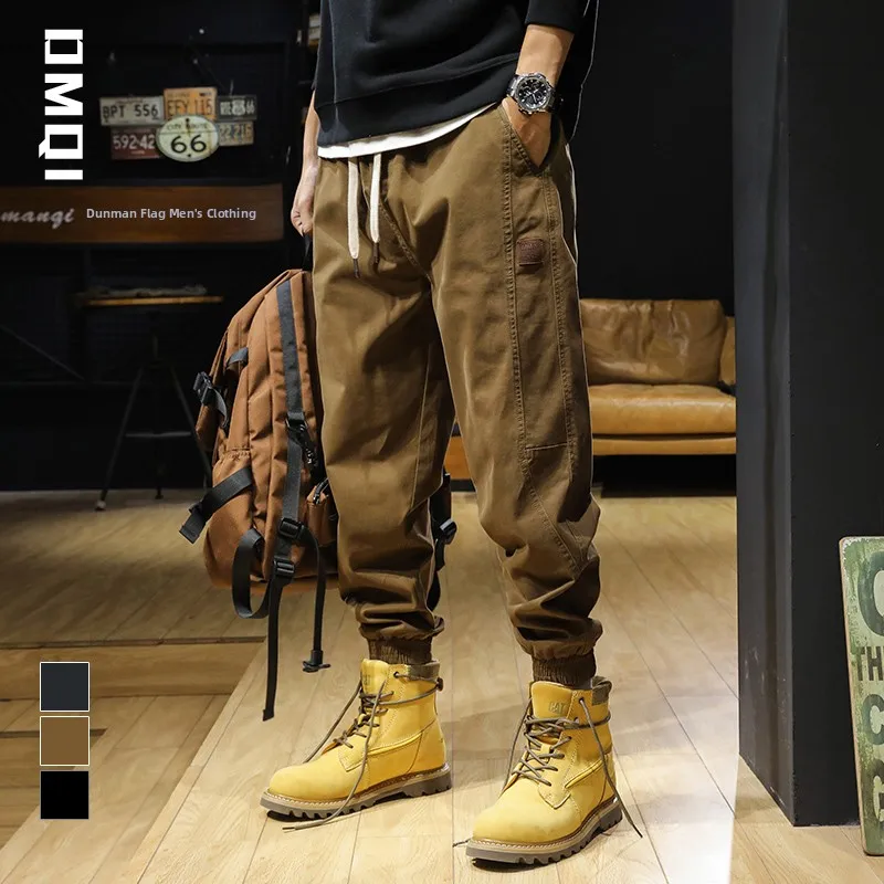 

Fall Winter Fce Lined American Retro Workwear Pants Men's Loose Fit Large Size Casual Trousers Cargo Pants Youth Energy Sle