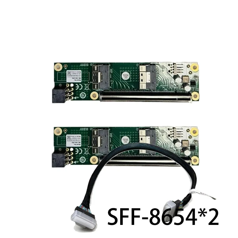 2*SlimSAS 8i x2 to PCIe4.0 x16 adapter SFF-8654 amplifier card + 8654-8654 70CM cable