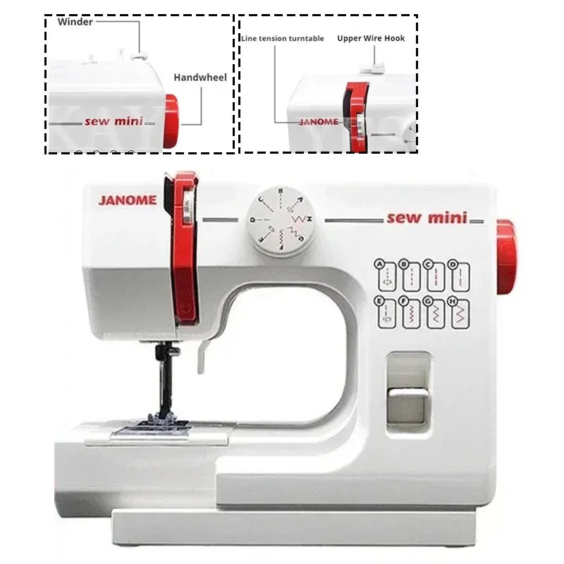 Multi-function Mini Small Electric Sewing Machine with Lockstitch Desktop household electric sewing machine with locked edges