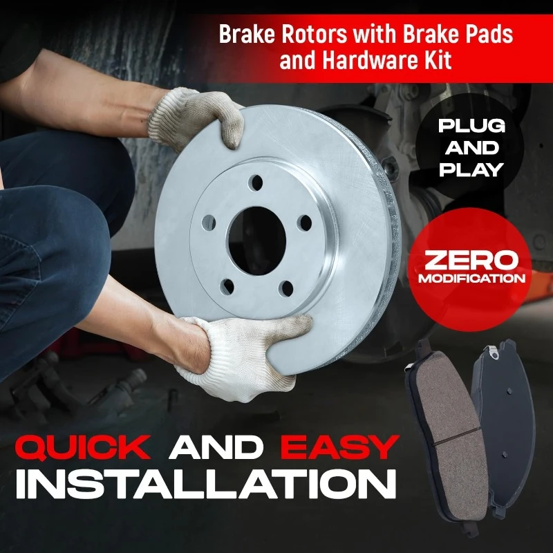 Front Brakes and Rotors Kit |Front Brake Pads| Brake Rotors and Pads| Semi Metallic Brake Pads and Rotors