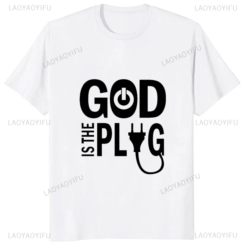 God Is The Plag Print Funny Tshirts When Life Knocks You Down Humor T Shirt Fashion Short Sleeve Hip Hop Casual Loose Man Tees