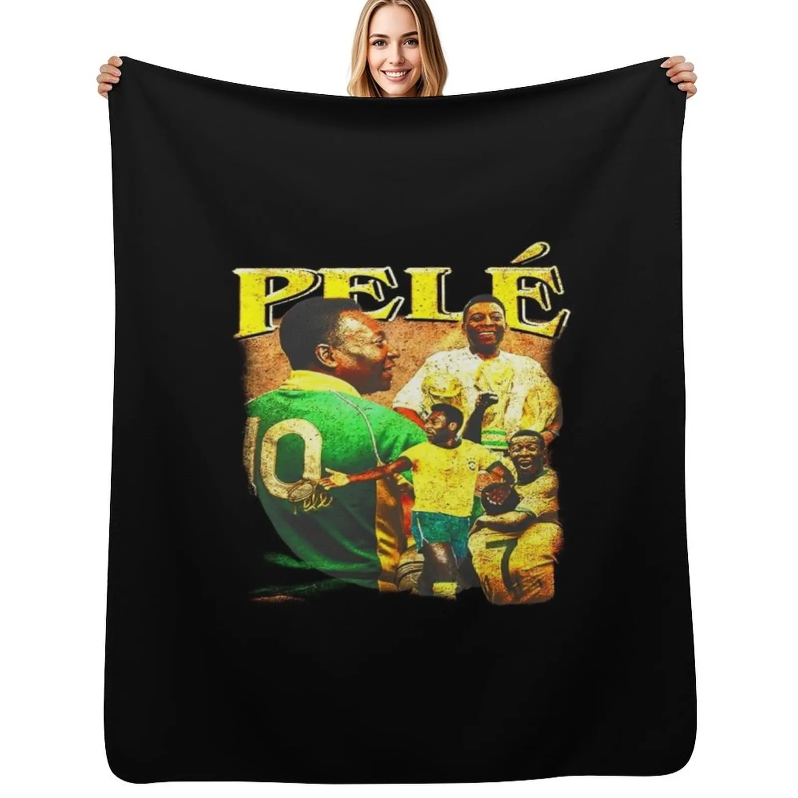 Pele The King Throw Blanket Sleeping Bag Fashion Sofas Cute Plaid Soft Plaid for babies Tourist Blankets