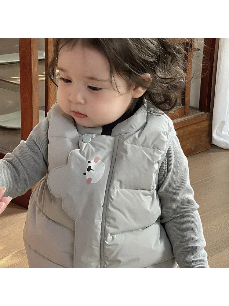 2025New نمط الفتيان والفتيات أسفل سترة الرضع سميكة سترة دافئة الطفل أكمام أسفل سترة فئة #6