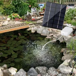 USB Fountain Panel Pump Oxygenation Solar Panel Water Pump 1.6L/MIN Rechargeable 2000MA for Outdoor Fishing Pond