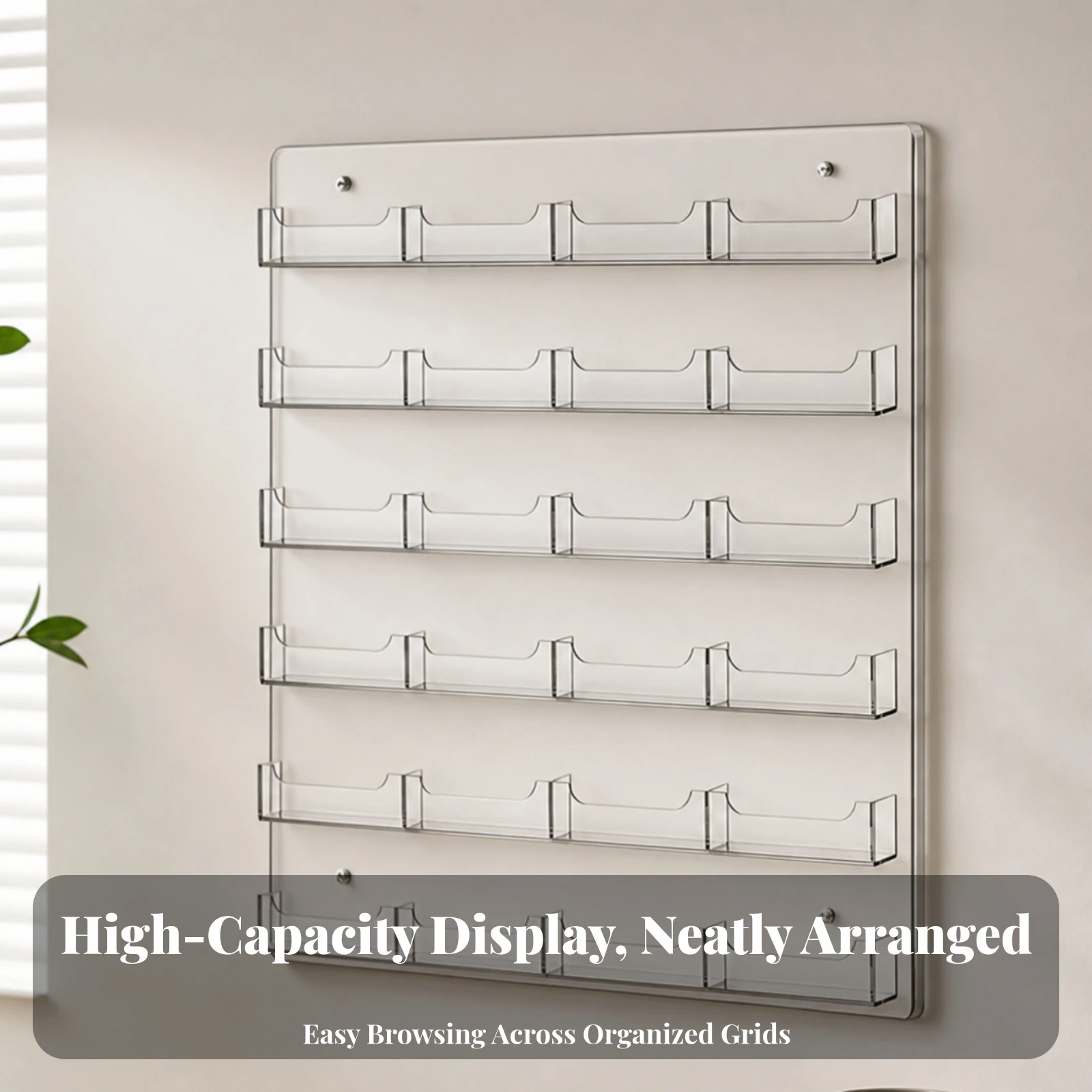 Wall-Mounted Business Card Holder Transparent Business Card Holder Office Supply Easy to Install Firm for Professionals