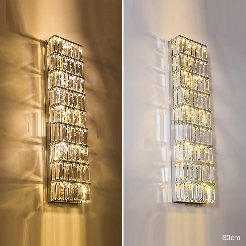 

Living Room Crystal Wall Lamps Bedroom Lights Nordic Sconces Long Wall Light Modern Crystal Wall Sconce Crystal LED Wall Lights