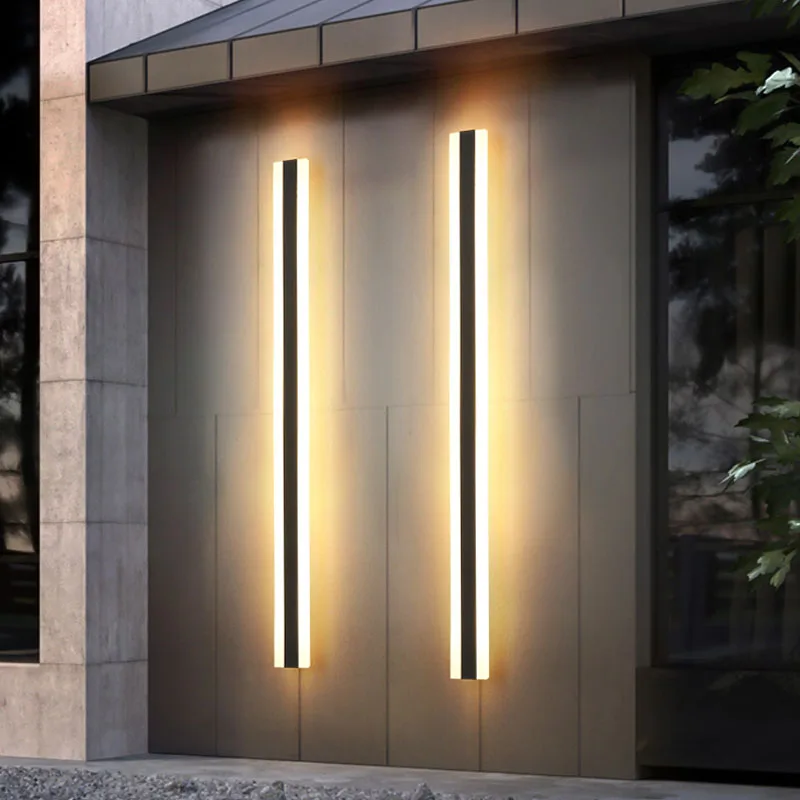 Outdoor Long Strip Rectangular Wall Light Ip65 Waterproof LED Lighting/Garden Villa Courtyard Modern Interior Decoration 85-265V