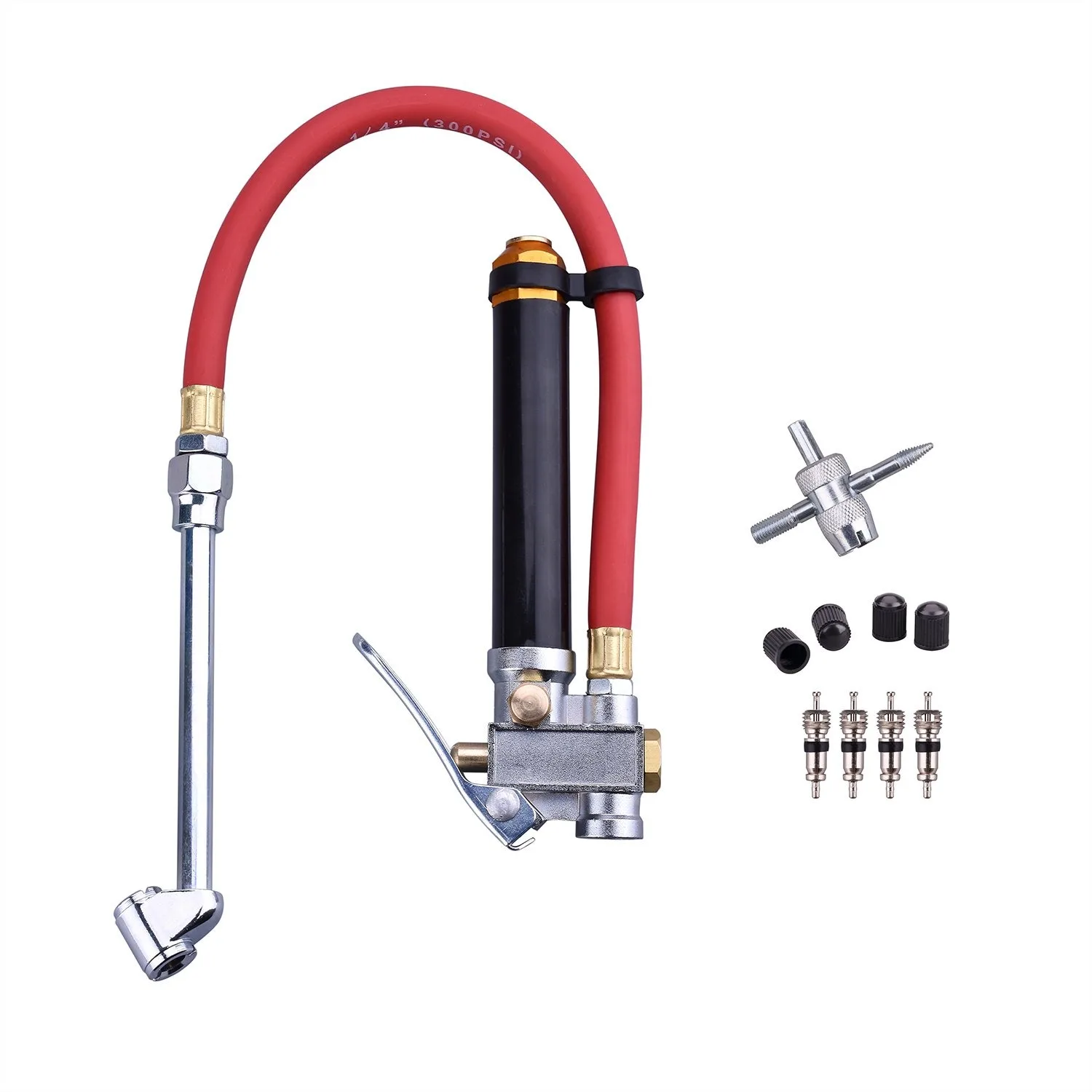

Bayonet-Style Tire Inflator with Pressure Gauge, 20-120 PSI, 1/4'' NPT Inlet for Easy and Accurate Inflation