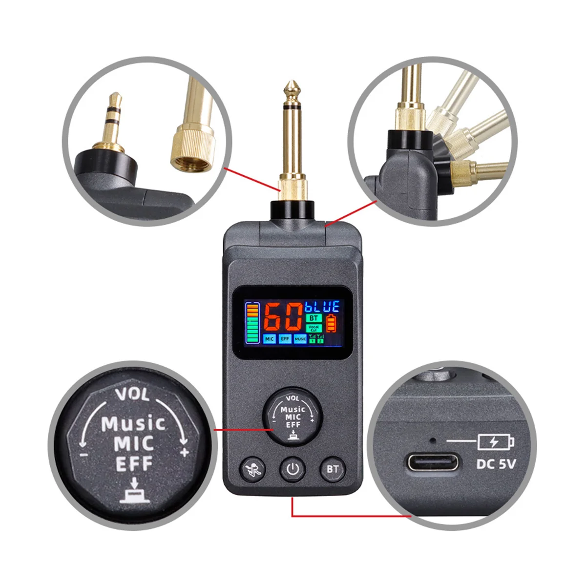 Wireless Professional Plug-play Wireless Pro Dual Microphone Noise DSP Ultra-high Frequency Microphone