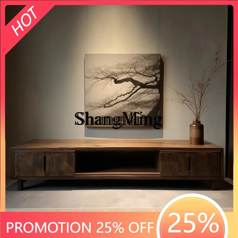 

CL wind TV cabinet solid wood low medieval living room bed andstorage log storage