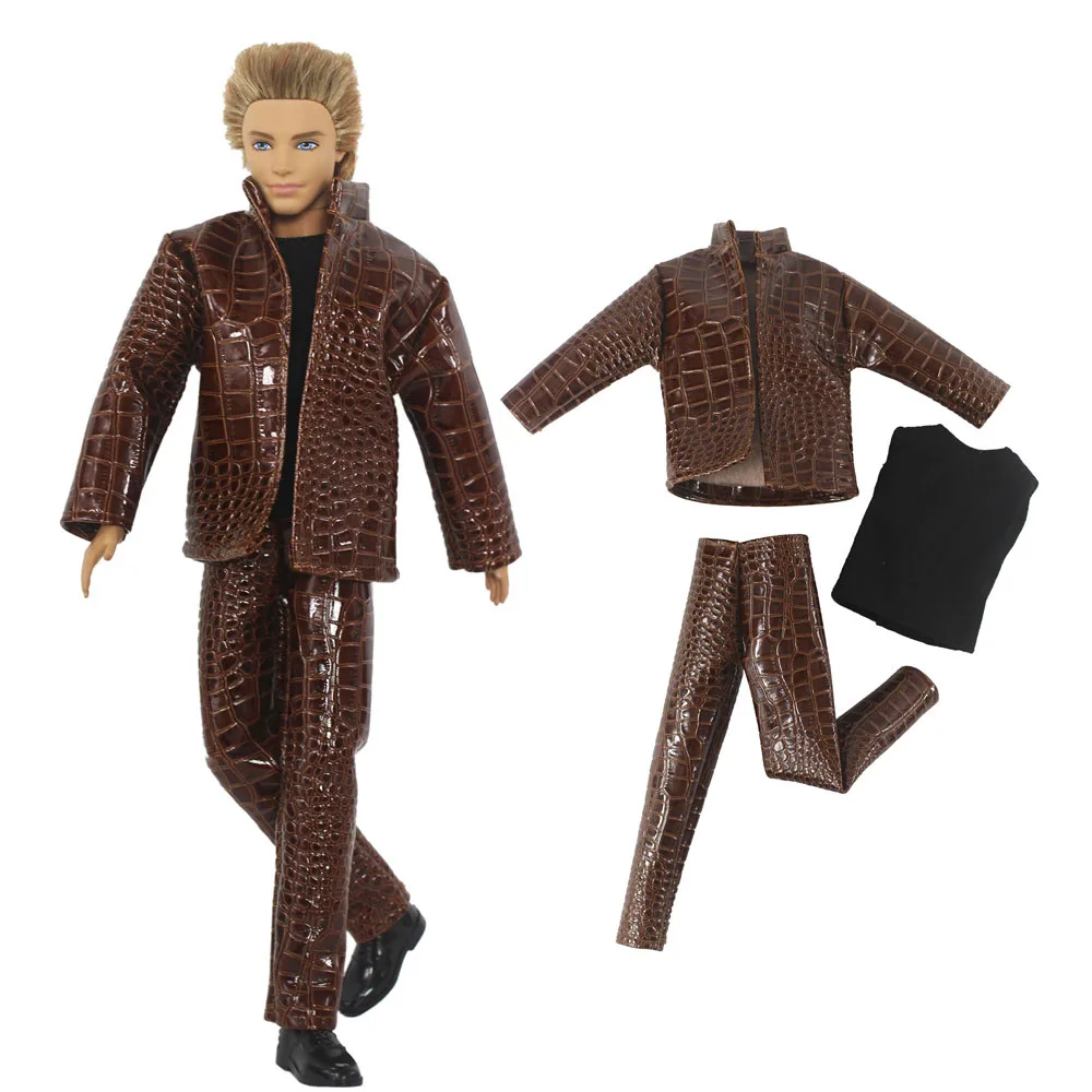 1 Set Doll Clothes Leather Coat Outfit for 12 inch Ken Doll Many Style for Choice A06