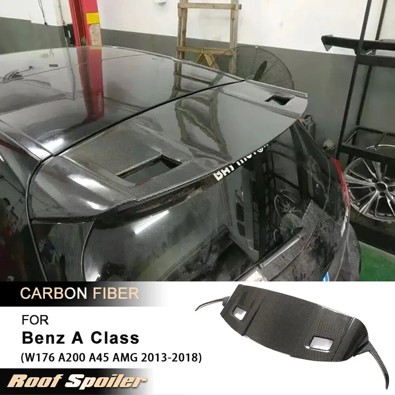 

Car Rear Roof Spoiler Wings for Mercedes Benz A Class W176 A200 A45 AMG 2013-2018 Racing Rear Spoiler Window Trim Carbon Fiber