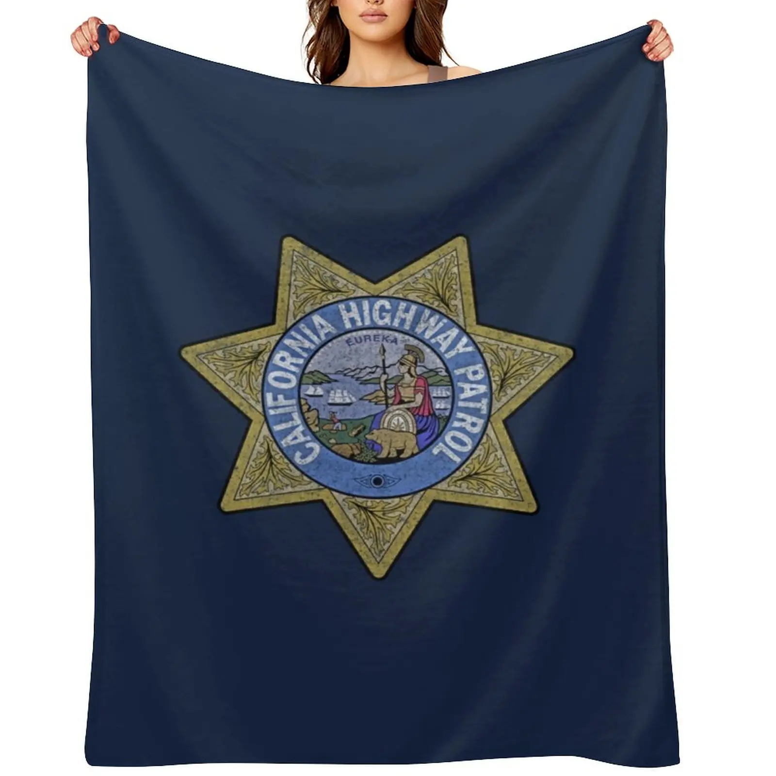 

California Highway Patrol CHP, State Police, Law Enforcement Throw Blanket Sofa Custom Travel Blankets