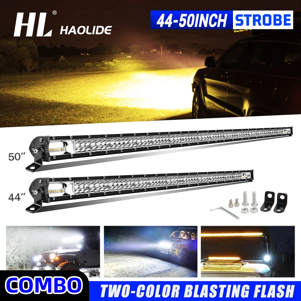 

HAOLIDE 12V 24V Off Road LED Bar Spot Flood LED Light Bar/Work Light для грузовика 4X4 UAZ 4WD ATV Car Barra Светодиодный противотуманный фонарь