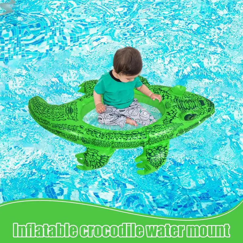 

Pool Inflatable Raft Swimming Pool Float With Crocodile Design 62x40x11cm Outdoor Floaties For Party Lake Yard Ponds Beach Above