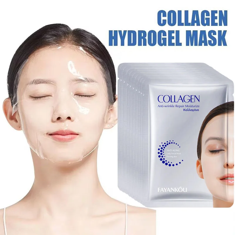 10pcs Collagen Face Mask Deep Moisturizing Collagen Protein Hydrogel Crystal Mask Anti-wrinkle Women Skin Care Products