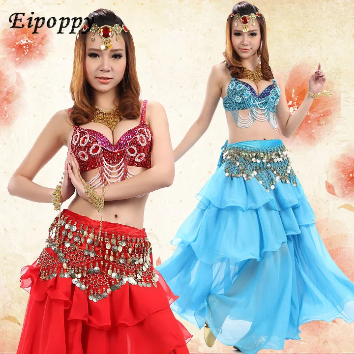 

Belly Dance Suit Cake Dress Embroidered Hand-nailed Beads Indian Dance Costume Nightclub Sexy Performance Dress Female