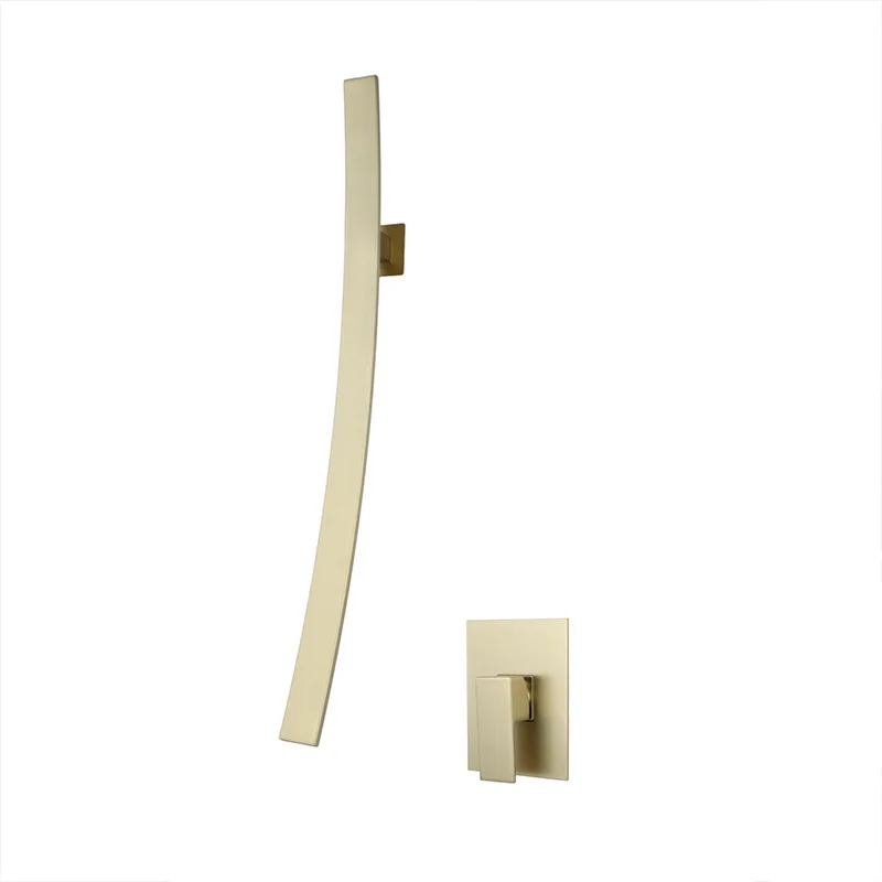 

Modern Brushed Gold Wall Mounted Bathroom Faucet lavatory Wash Basin Tap